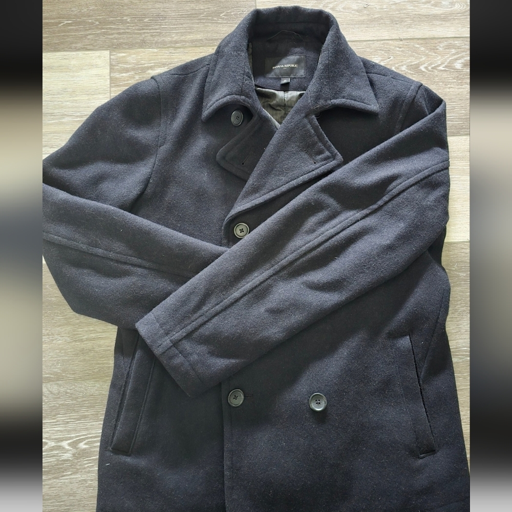 Banana Republic Men's Dark Wool Pea Coat